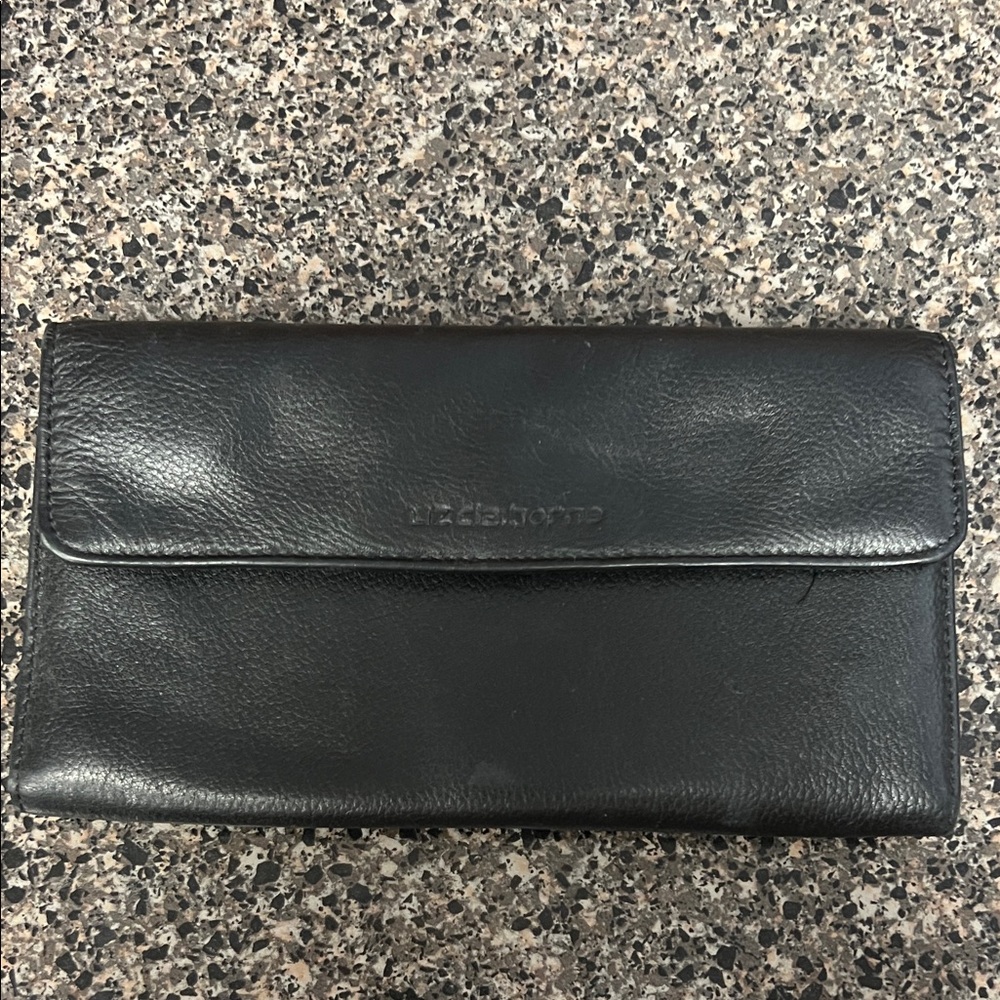 Liz Claiborne Black Leather Clutch